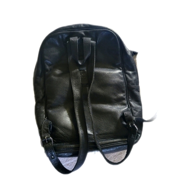Roots full leather pebbled leather backpack medium large black unisex - Picture 7 of 12